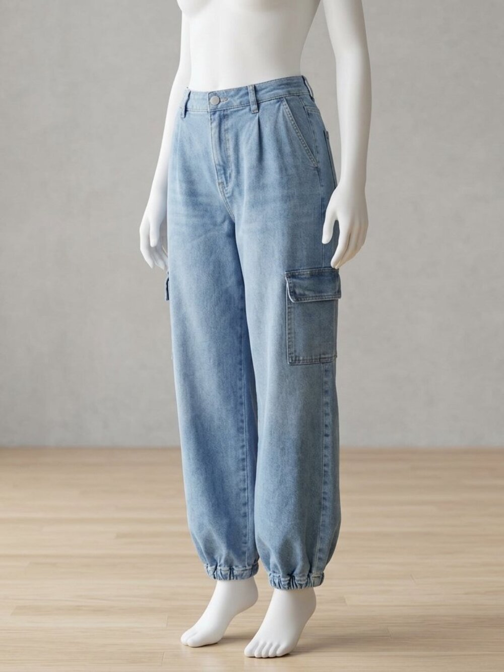 Stylish Blue Cargo Pants for women